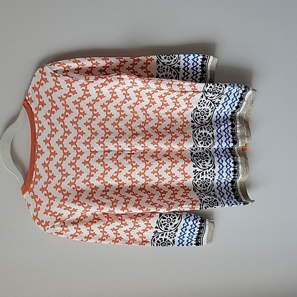 J. McLaughlin 3/4 Sleeve All Over Patterned Women Sz Medium Lightweight Cardigan - Picture 2 of 10